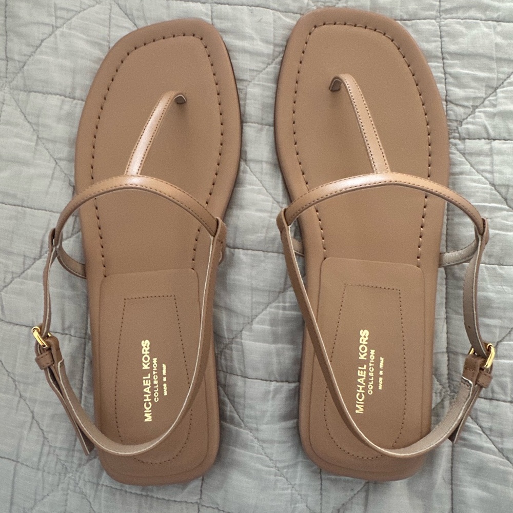 Michael Kors Brown Leather Sandals